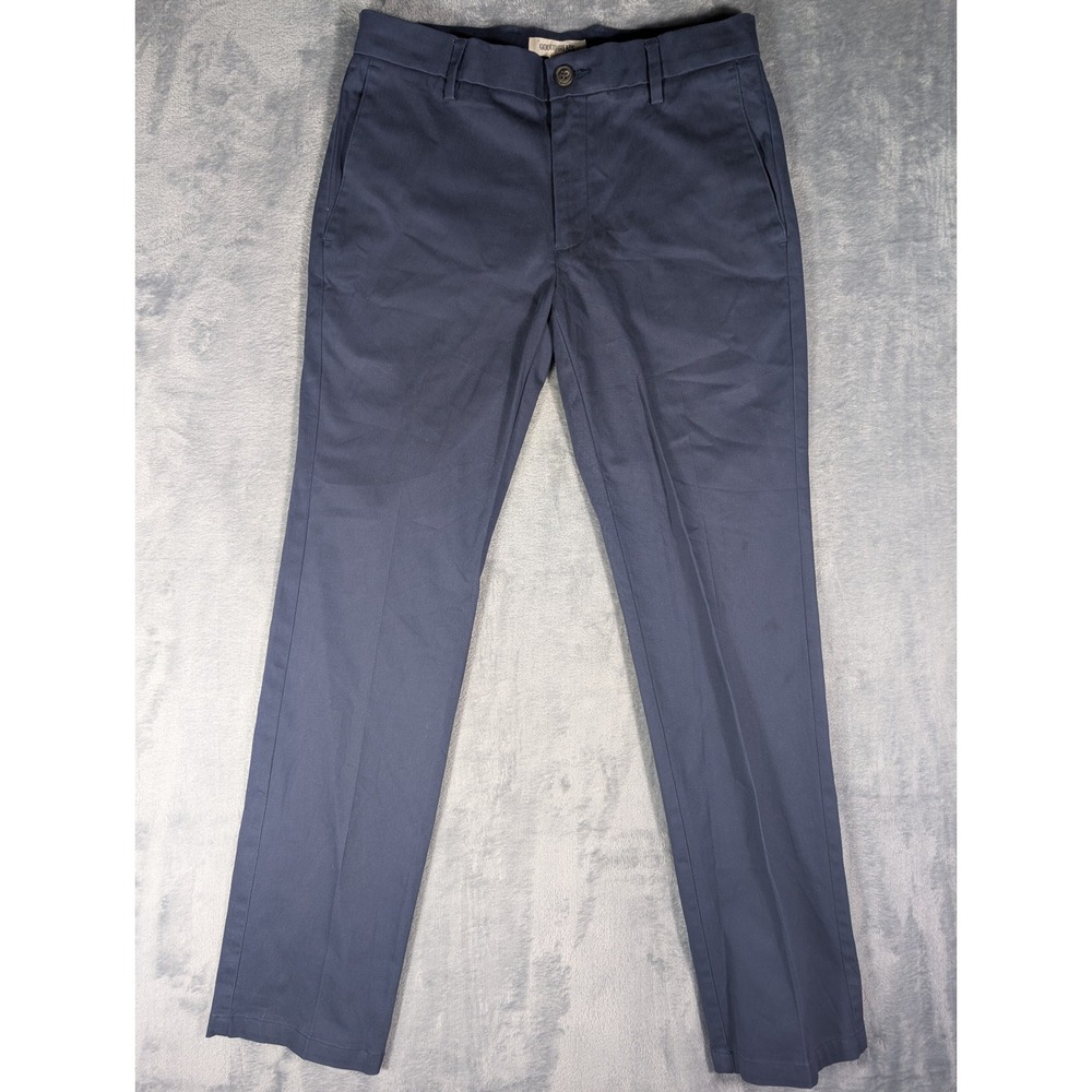 Goodthreads Men's Slim Fit Dress Pants Navy Blue Cotton Stretch Chino 29x30